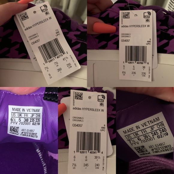 NWT ADIDAS Hypersleek Purple Houndstooth (G54057) - Picture 5 of 16